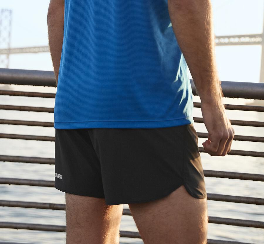 Hoka One One Mens Shorts - Performance - Black - TUOS59237